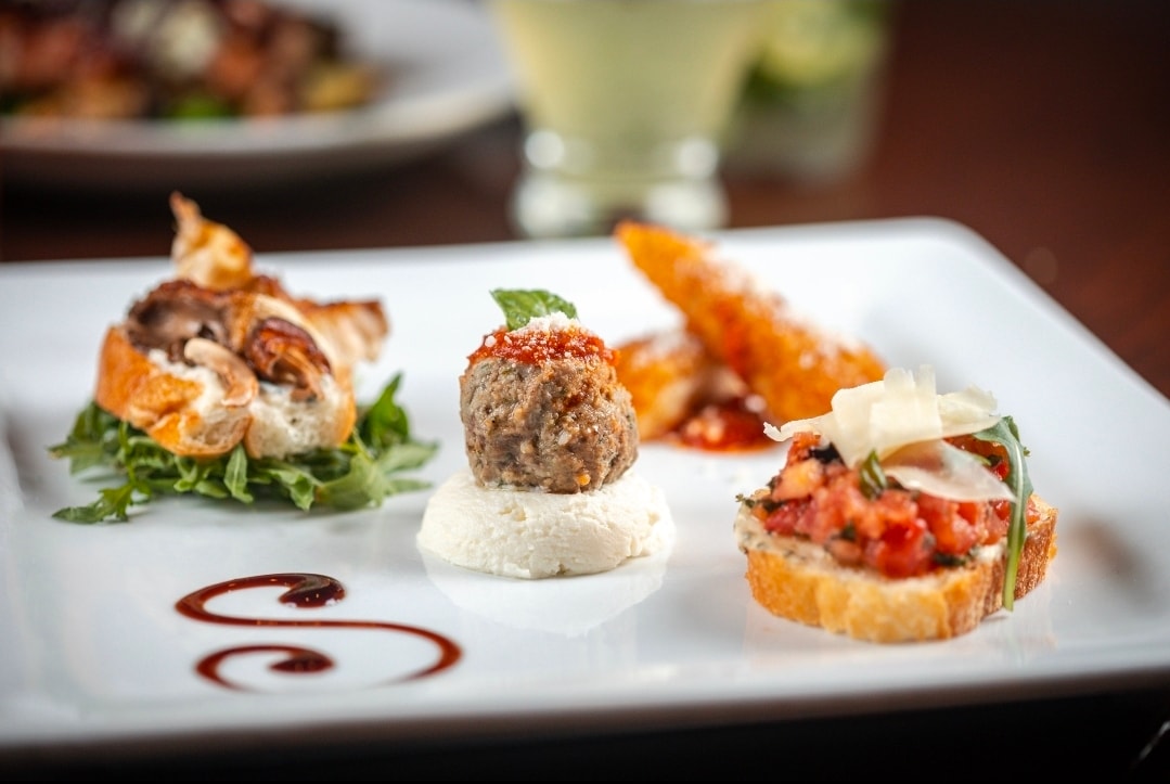 Fine dining appetizers at Salute